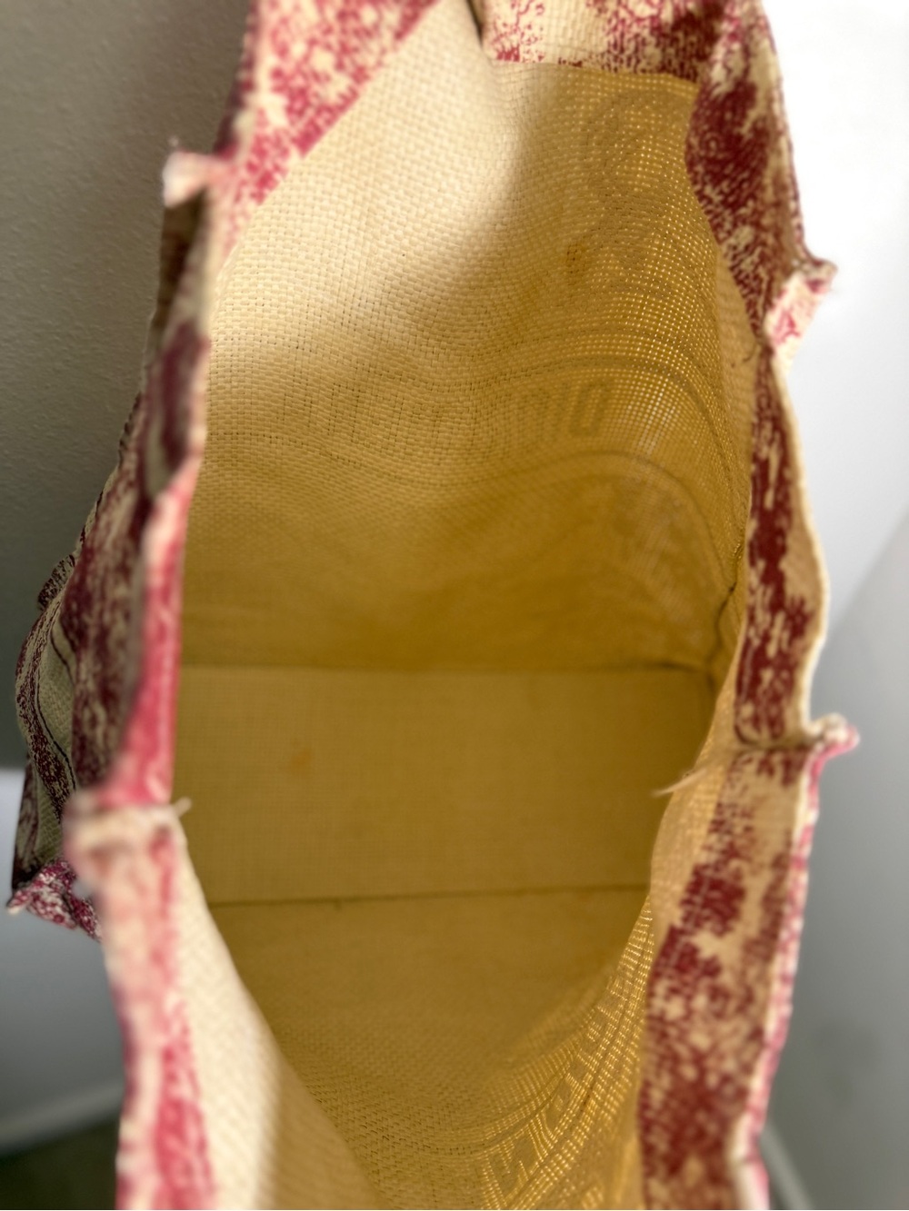 Dioriviera Red and Cream Canvas Tote - Picture 6 of 6